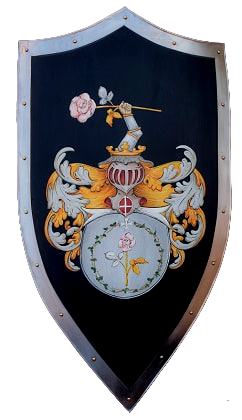 Knight shield with Rose Coat of Arms painting