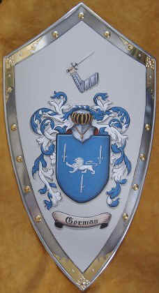 Gorman Coat of Arms shield  steel medieval shield