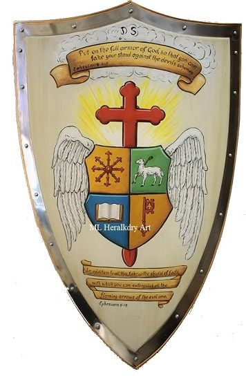 Religious Coat of Arms 4-point knight shield