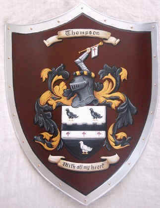 Small knight shield with Coat of Arms Thompson