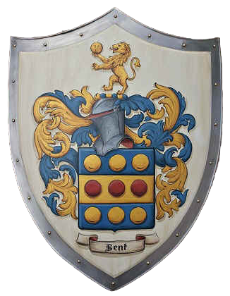Knight shield with Coat of Arms Bent