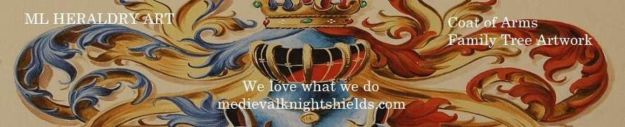 Family Coat of Arms Shields Medieval Knight Shields Logo ML Heraldry Art