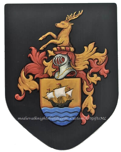 Outdoor shield - Aluminum houseshield with family crest 