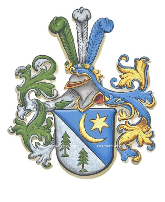 Coat of Arms painting Old World Heraldry Art