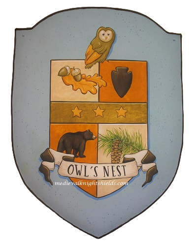 Owl- Coat of Arms house shield - aluminum