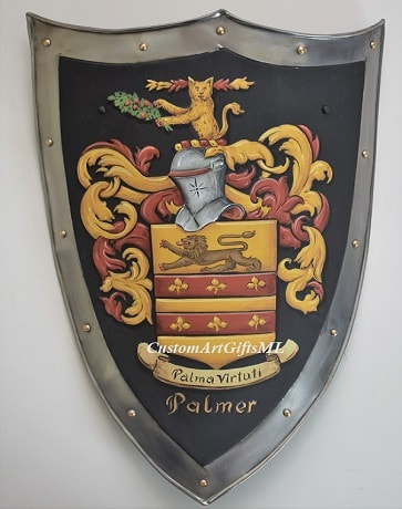 Palmer Coat of Arms Knight shield - metall