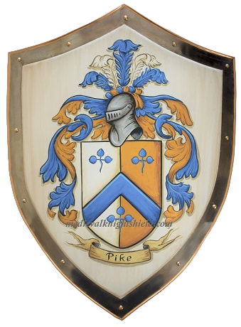 Pike Coat of Arms - Metal medieval knight shield 