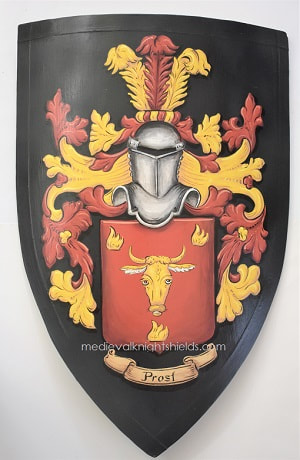  Hand painted Prost Coat of Arms wooden  knight shield