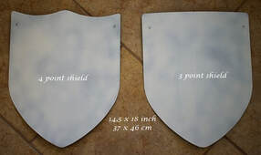Handcrafted aluminum knight shields