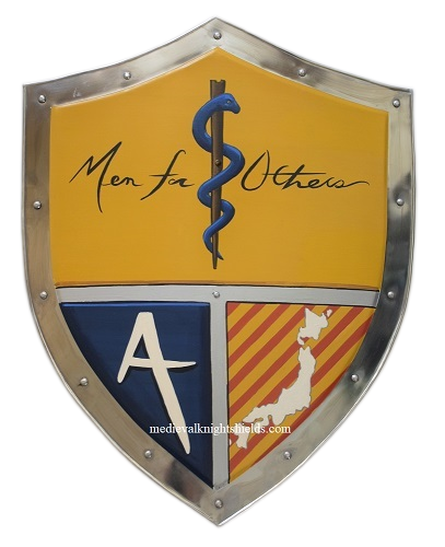 Arrupe school logo- knight shield