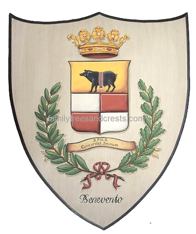 Hand painted Coat of Arms shield -  Benevento