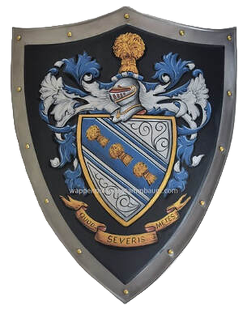 Bliss Coat of Arms Knight shield - metal