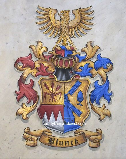 Blunk family crest Coat of Arms