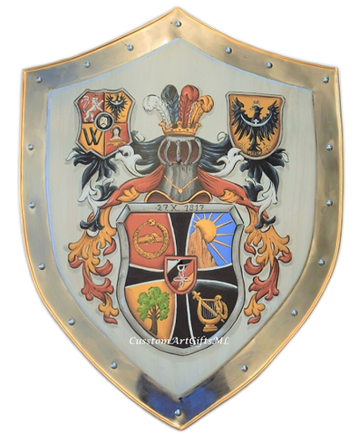 Brauer Coat of Arms metal knight shield