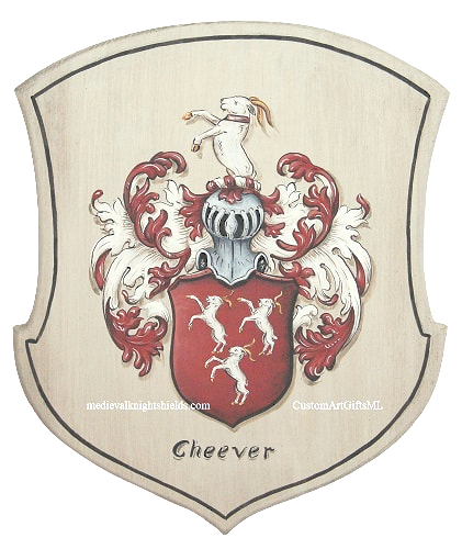 Cheever Coat of Arms wooden wall plaque