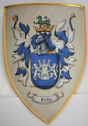 Kelly Coat of Arms - medieval combat  shield