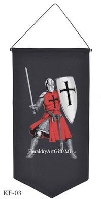 Crusader knight flag - medieval pennant