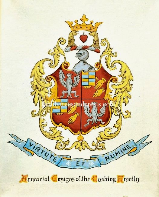 Family crest on watercolor paper- hand painted 