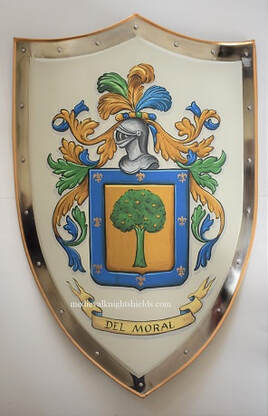 Del Moral Coat of Arms metal knight shield