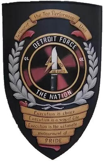 Wooden award shield - Detroit Force