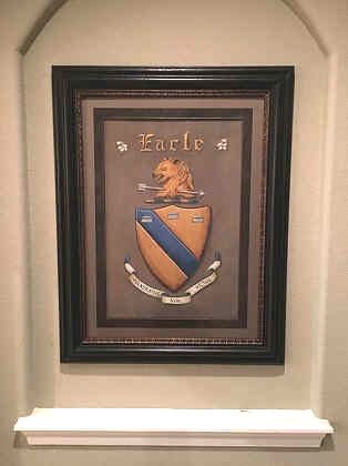 Framed Coat of Arms hand painted on leather