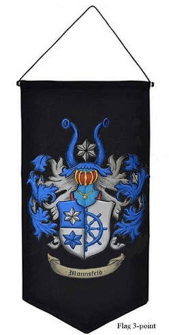 Embroidered pennant family crest coat of arms
