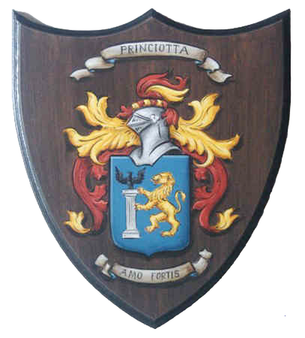 Princiotta Coat of Arms painting wooden plaque