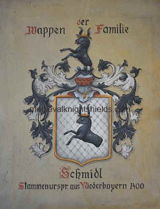 Coat of Arms  - Family Crest painting Schmidl