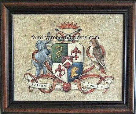 Novelty Coat of Arms family crest painting on watercolor paper - wedding crest
