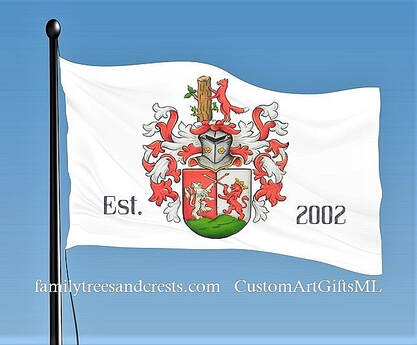 Standard flag with family crest artwork