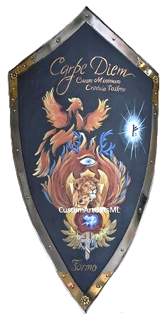 Phoenix metal shield -  custom painting