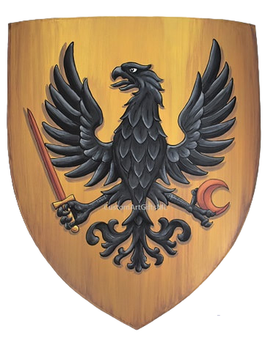 Medieval shield w. eagle -  outdoor shield
