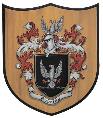 Kearney Family crest painting wooden plaque