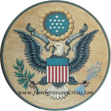 Seal of United States - hand painted on rd. wooden plaque