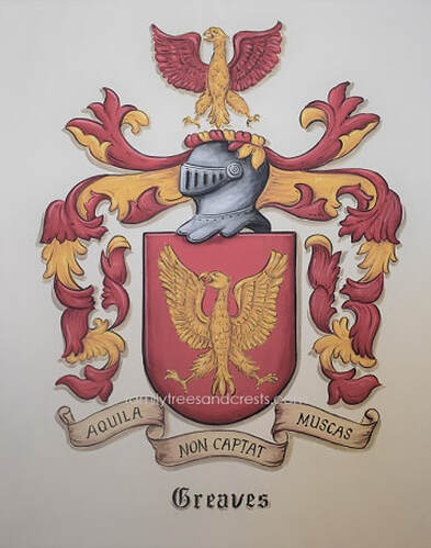 Greaves Coat of Arms on 30 x 40 inch canvas