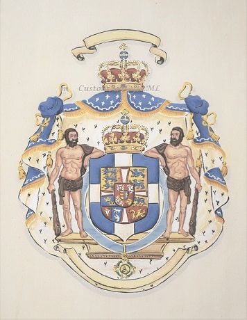 Coat of Arms of Greece - hand painted on canvas