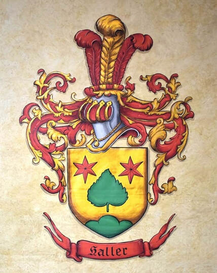 Haller family crest painting canvas
