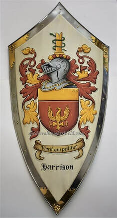 Harrison knight shield with brass decor
