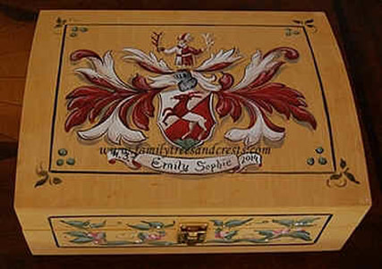  Coat of Arms - custom birthday family crest box - Hirschman