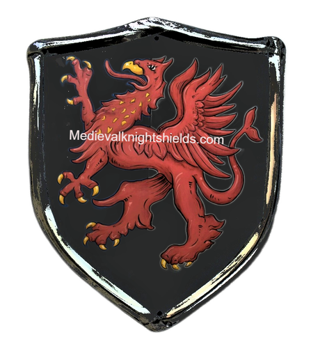 Griffin shield of arms - metal door shield