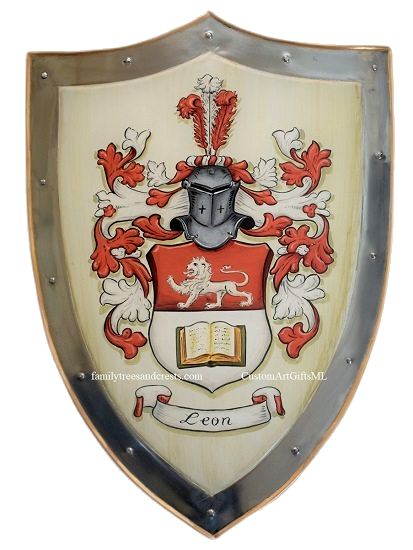Armor knight shield with Meili family crest