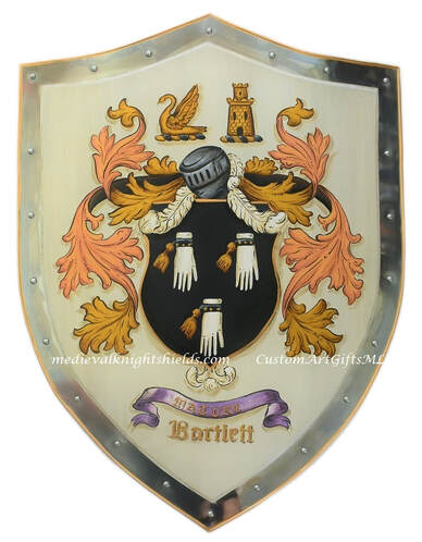 Bartlett Coat of Arms knight shield