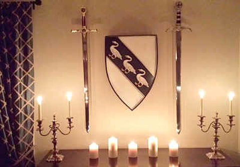 Medieval knight shield display