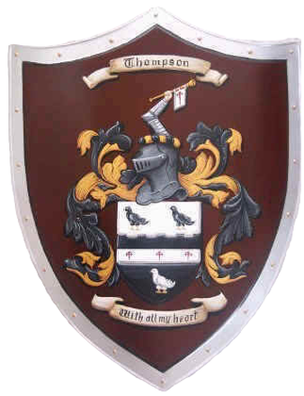 Small knight shield with Coat of Arms Thompson