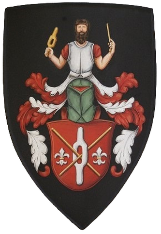 Medieval shield with family crest  