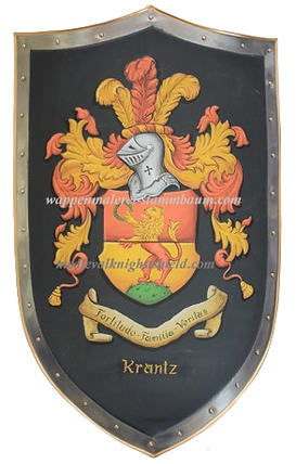 Krantz Medieval shield w. Coat of Arms painting