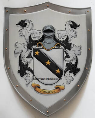 Knight shield - Laughton Coat of Arms metal knight shield