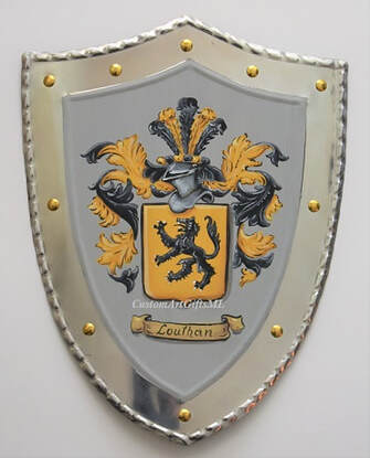 Loughtan Coat of Arms shield -  Alu