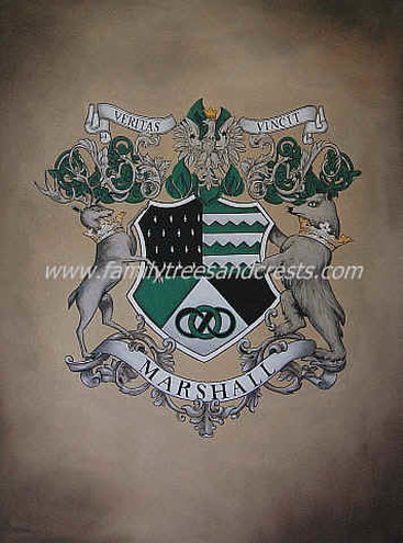 Marshall Coat of Arms hand painted on canvas