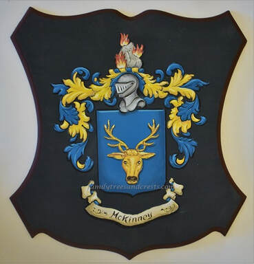McKinney family crest coat of arms wall plaque